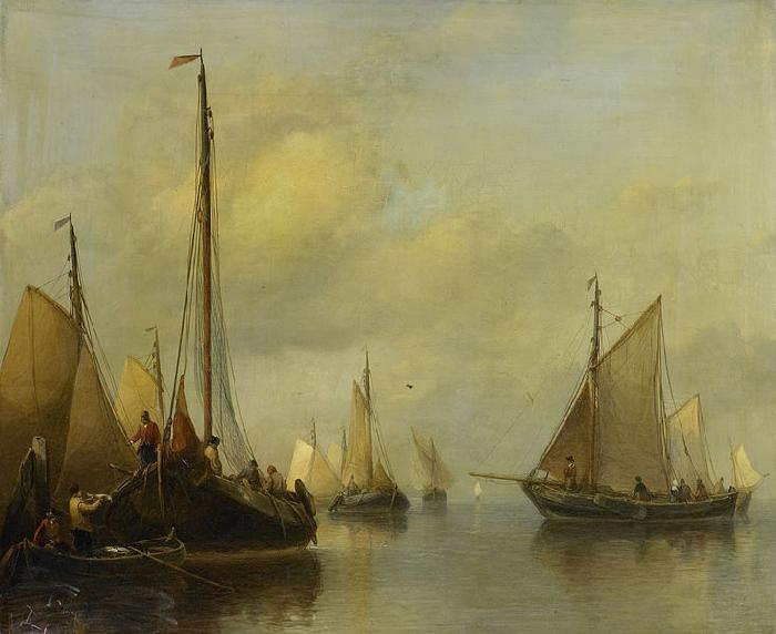 Antonie Waldorp Fishing Boats on Calm Water oil painting picture